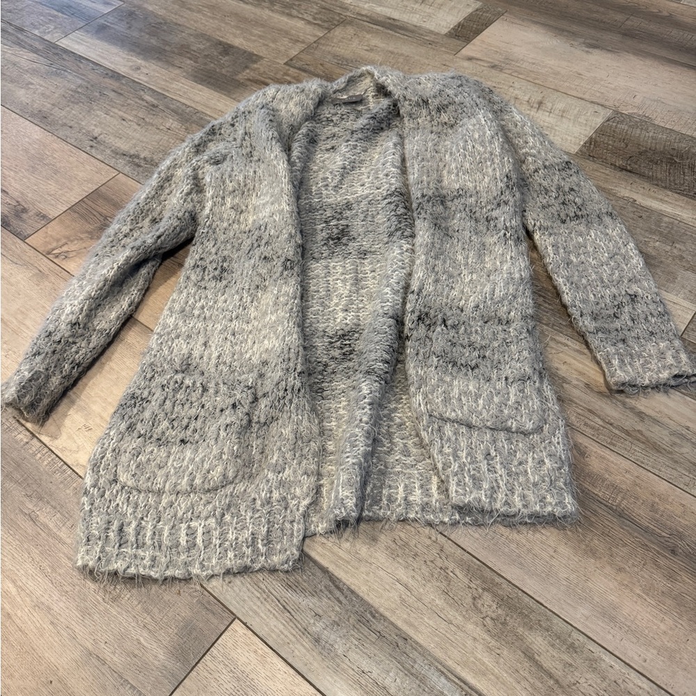 Soft gray cardigan long sweater size small